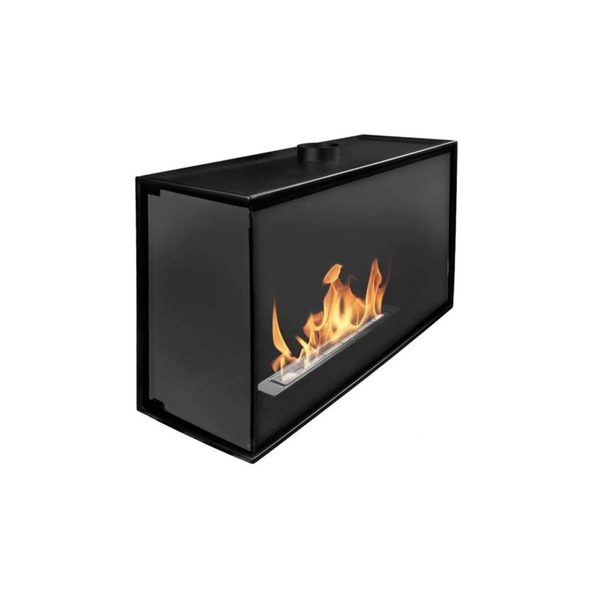 Built-in Corner Full Glass Fireplace Left 60 cm