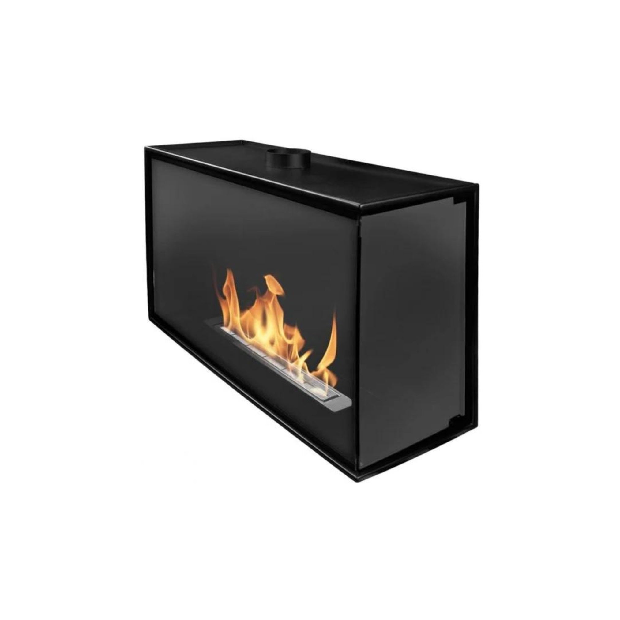 Built-in Corner Full Glass Fireplace Right 60 cm