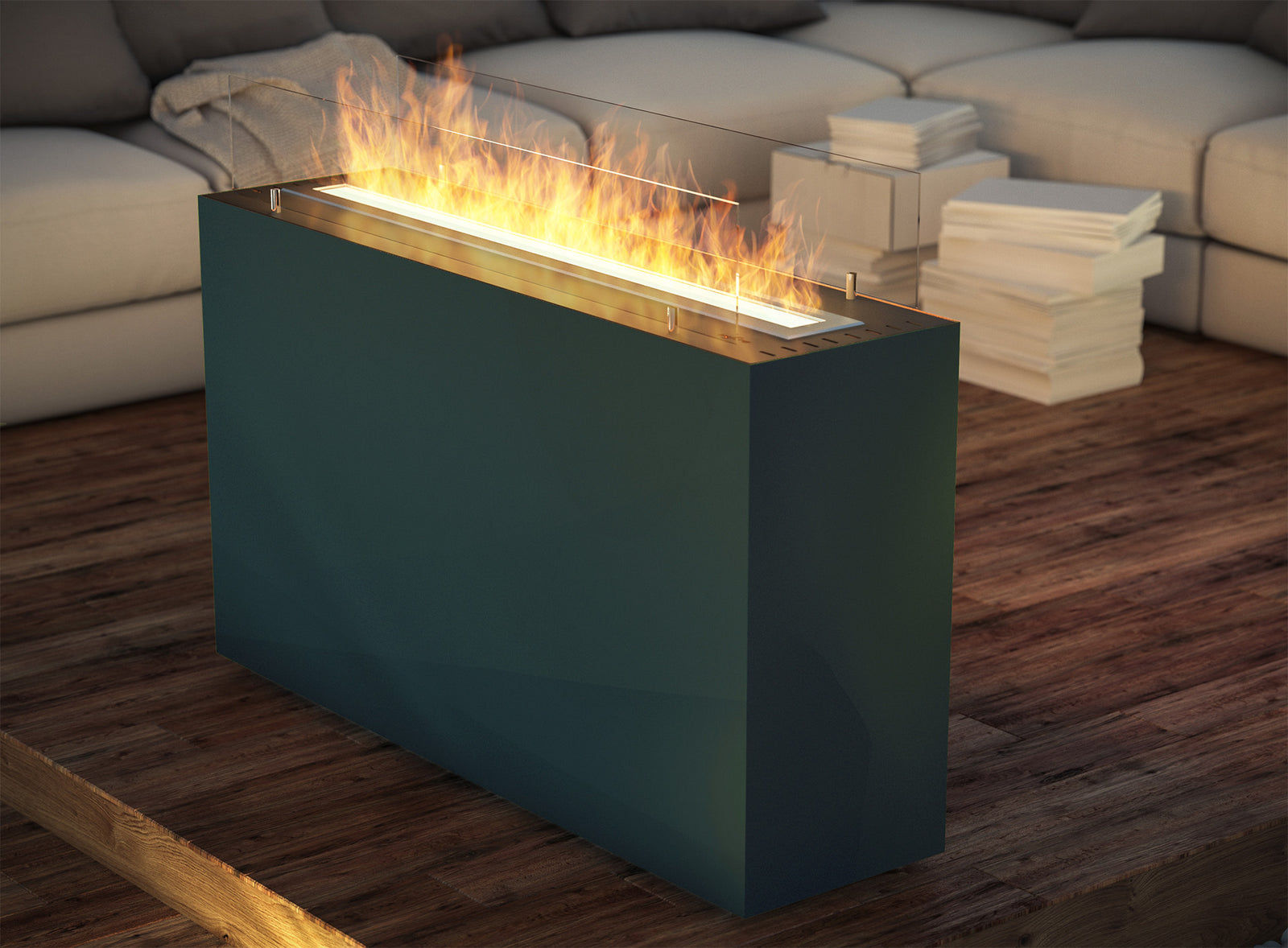 INCUBE Black Freestanding Fireplace