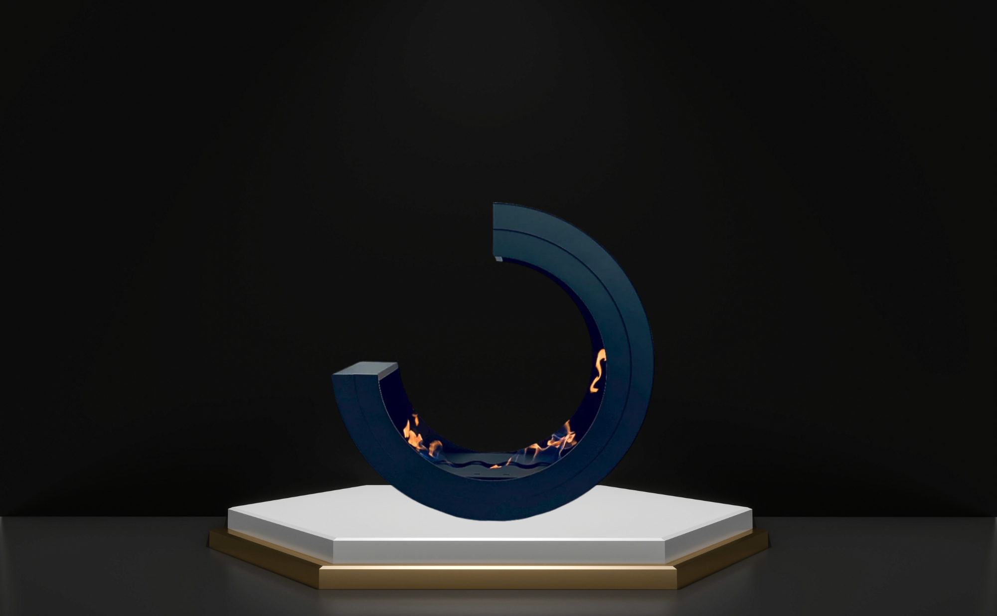 Image of Madelon 3/4 Freestanding Fireplace D80 cm