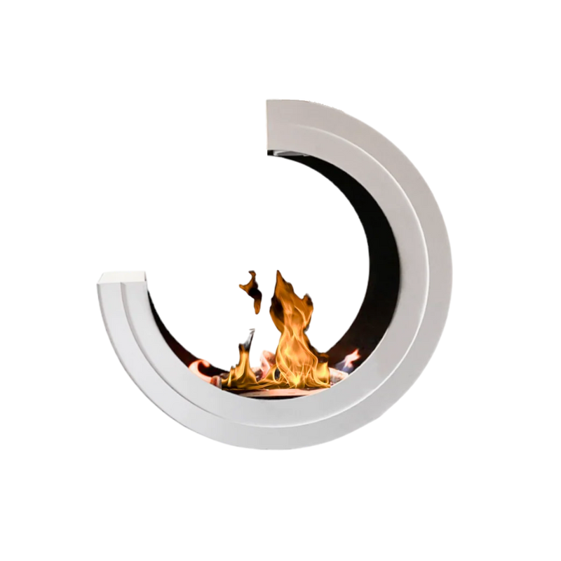 Madelon White 3/4 Freestanding Fireplace D80 cm