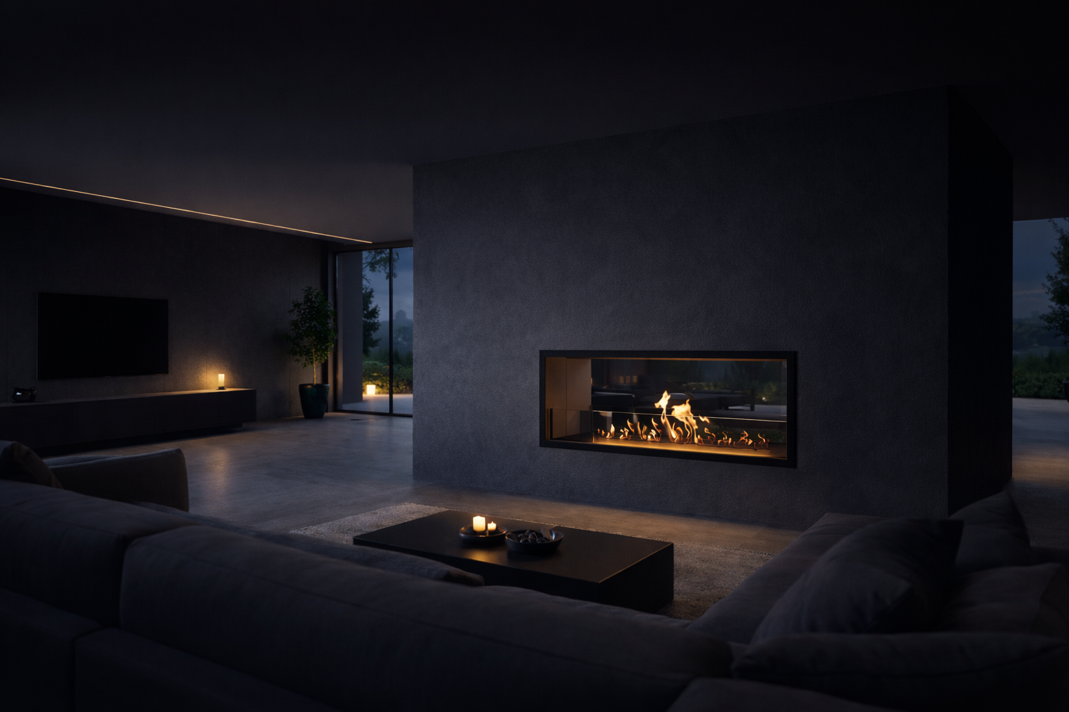 Fame See-Through Bio Ethanol Fireplace 100 cm