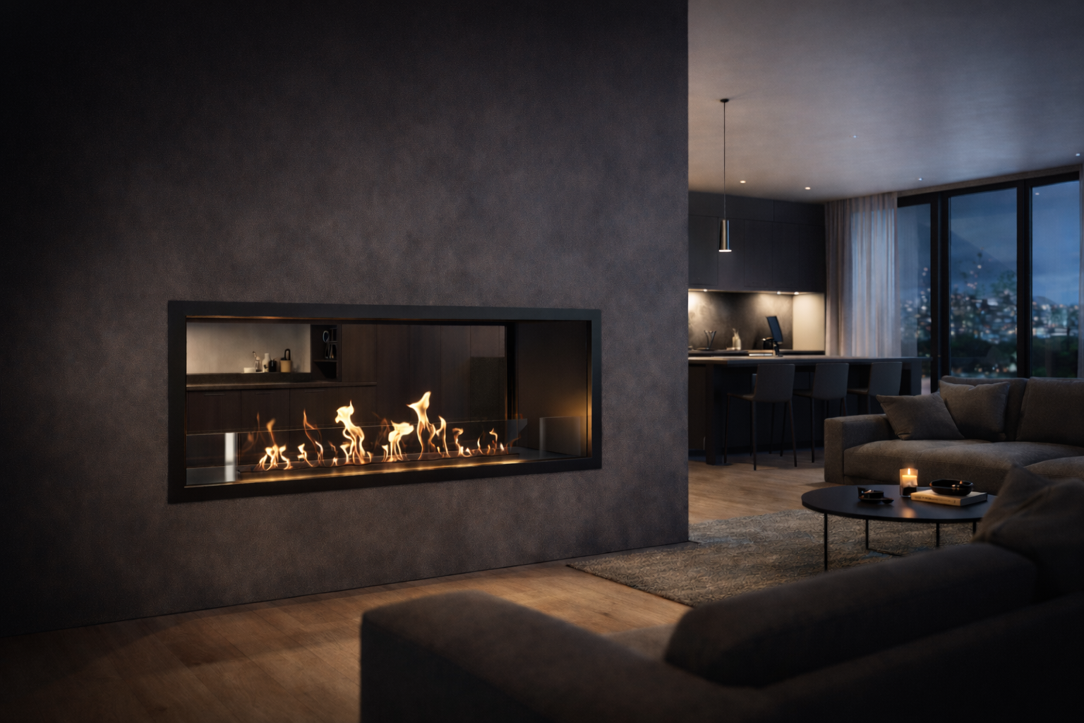 Image of Fame See-Through Bio Ethanol Fireplace 150 cm