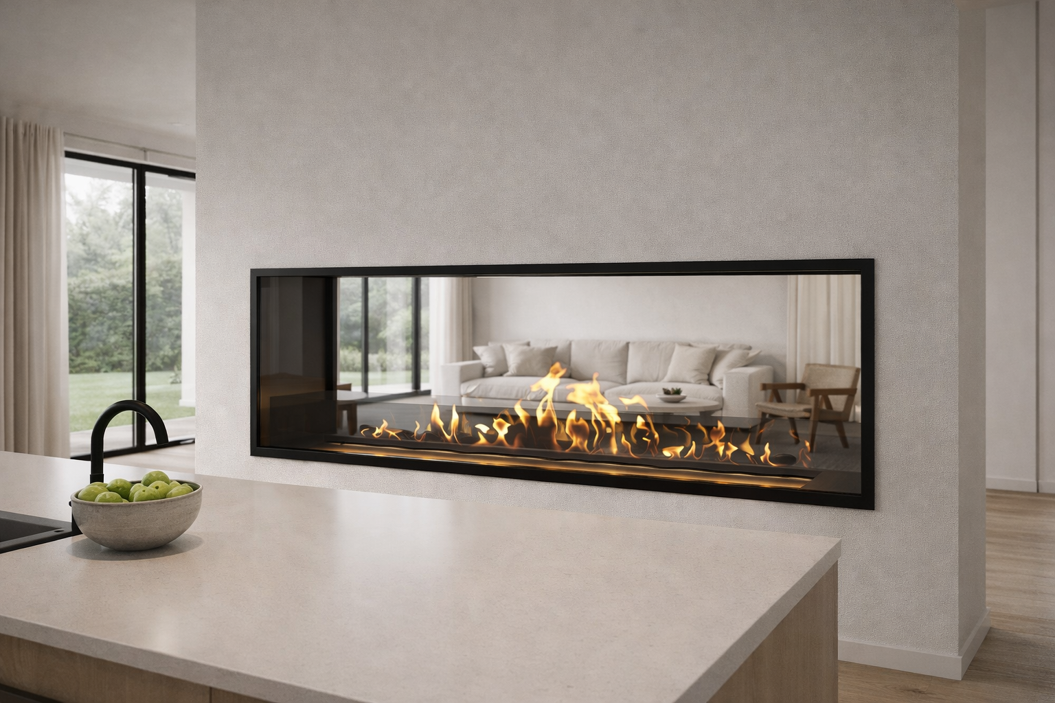 Fame See-Through Bio Ethanol Fireplace 160 cm