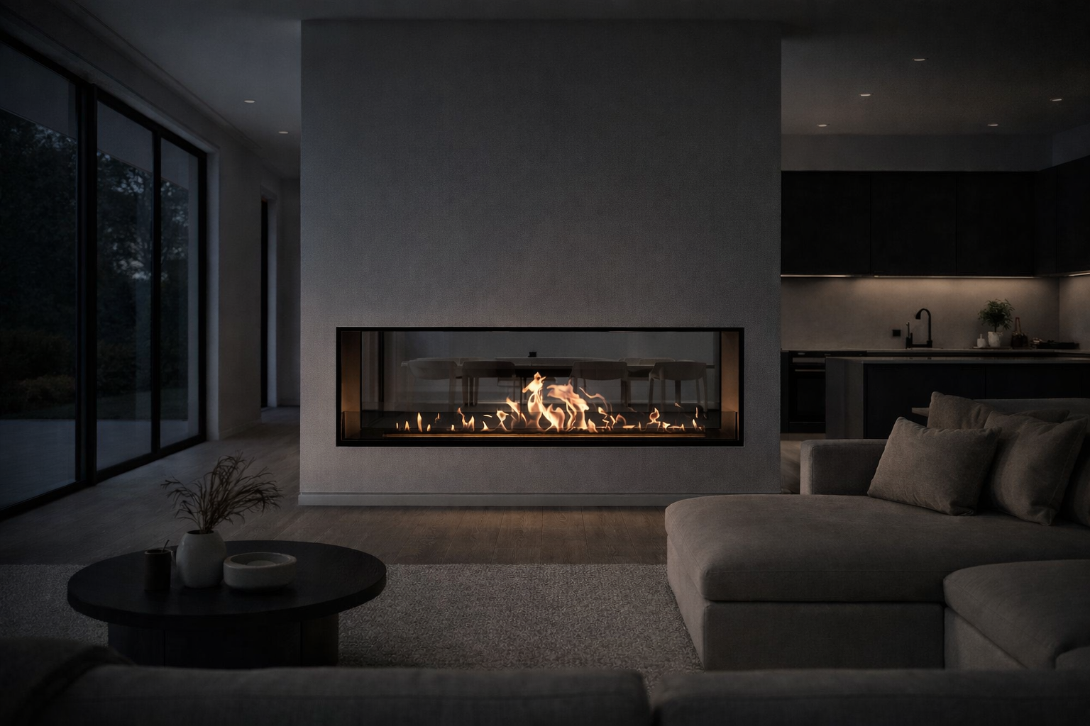 Fame See-Through Bio Ethanol Fireplace 170 cm