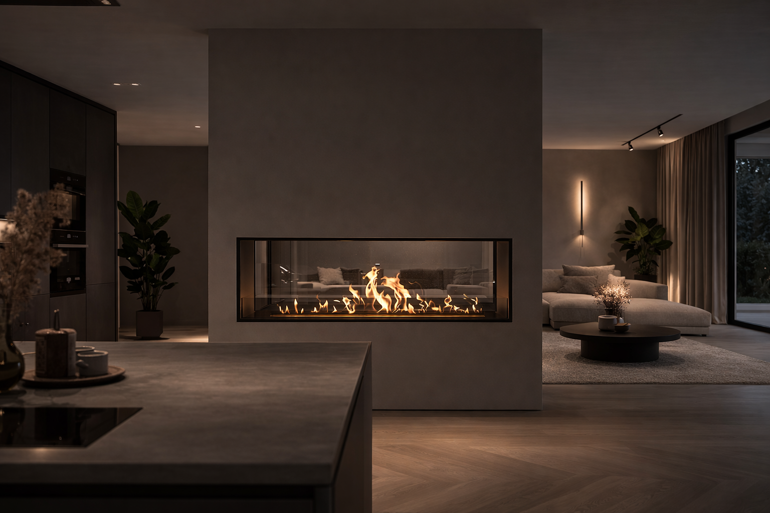 Fame See-Through Bio Ethanol Fireplace 170 cm