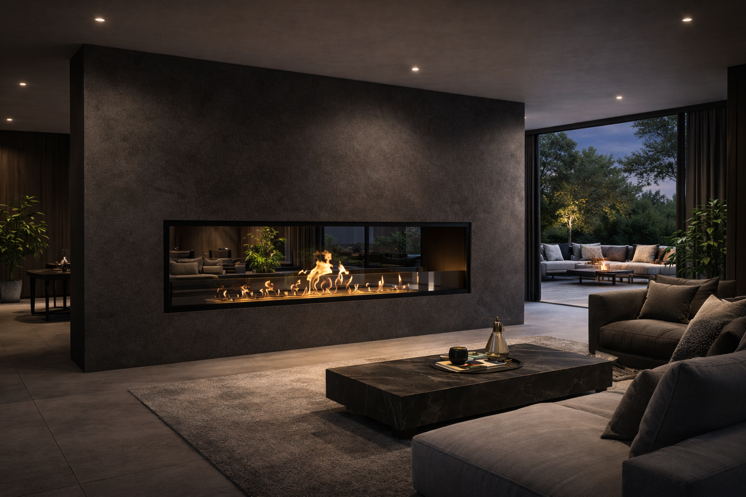Fame See-Through Bio Ethanol Fireplace 200 cm