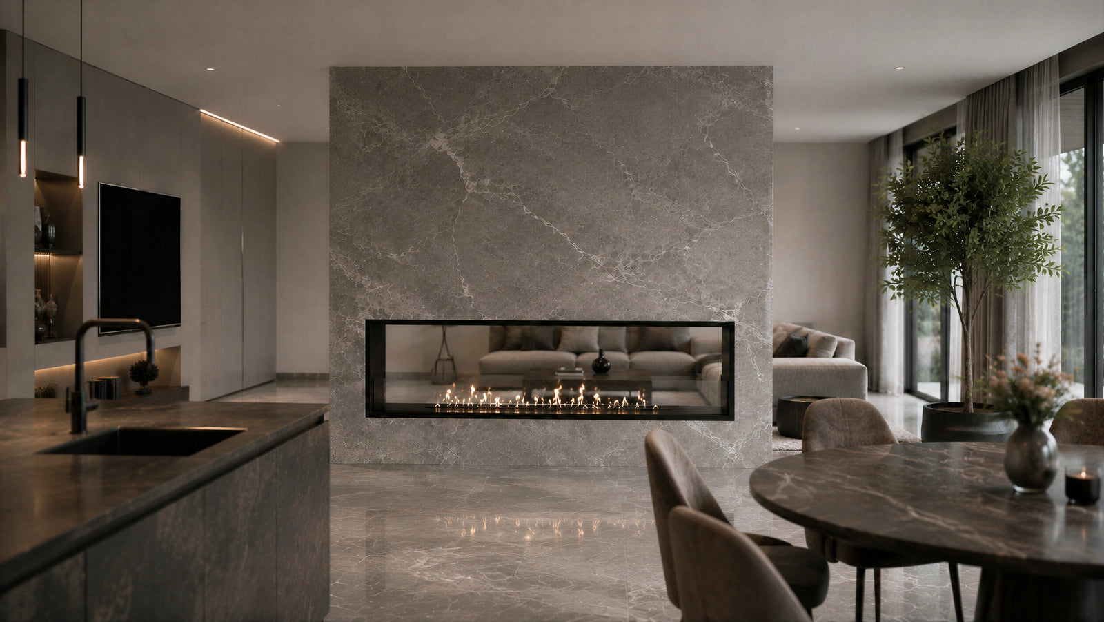 Fame See-Through Bio Ethanol Fireplace 140 cm