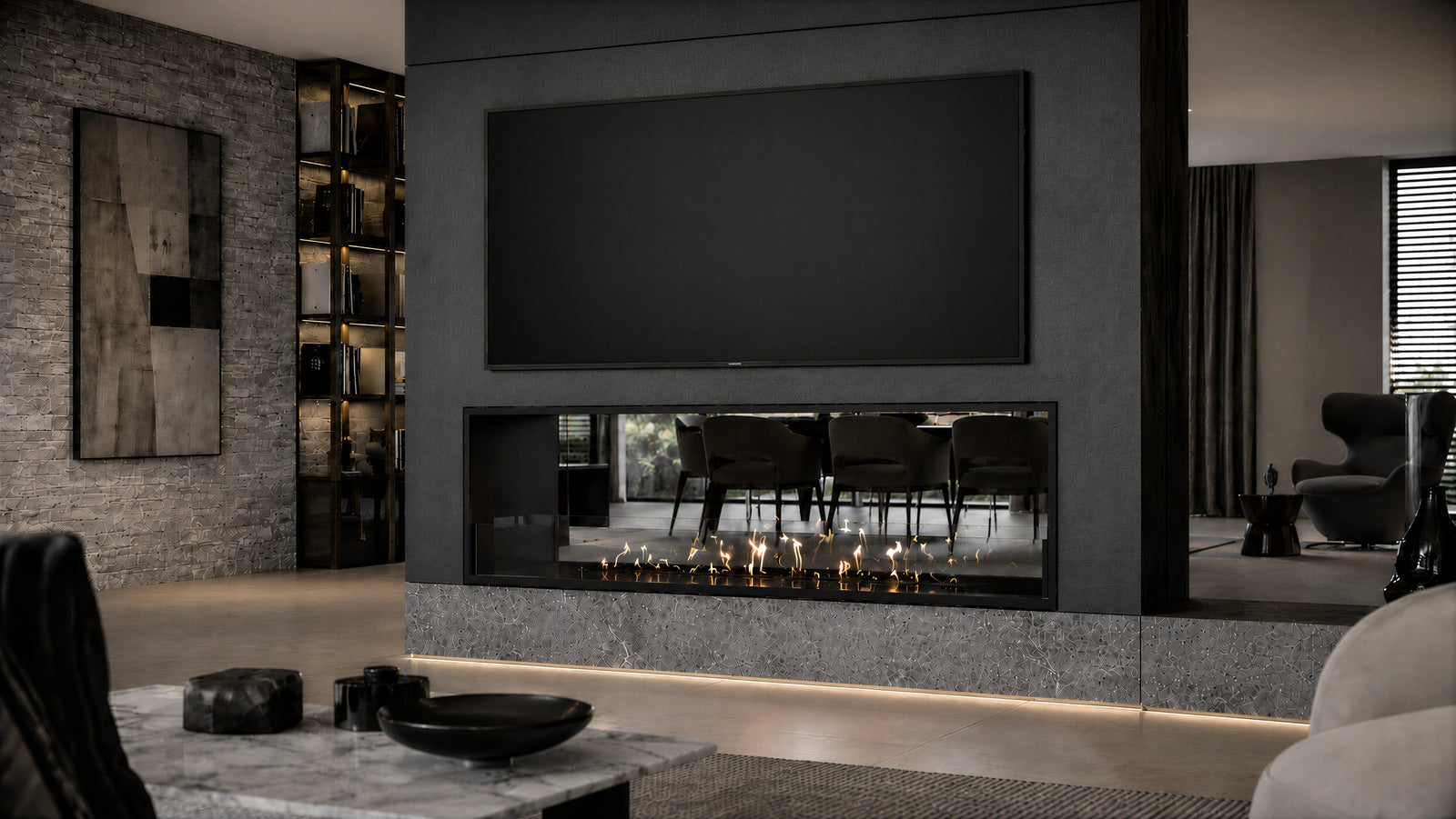 Fame See-Through Bio Ethanol Fireplace 160 cm