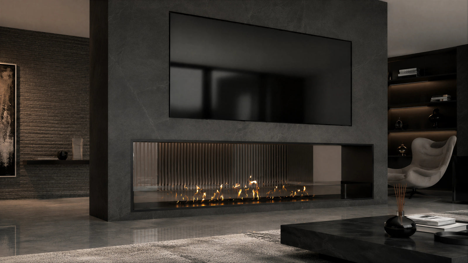 Fame See-Through Bio Ethanol Fireplace 180 cm