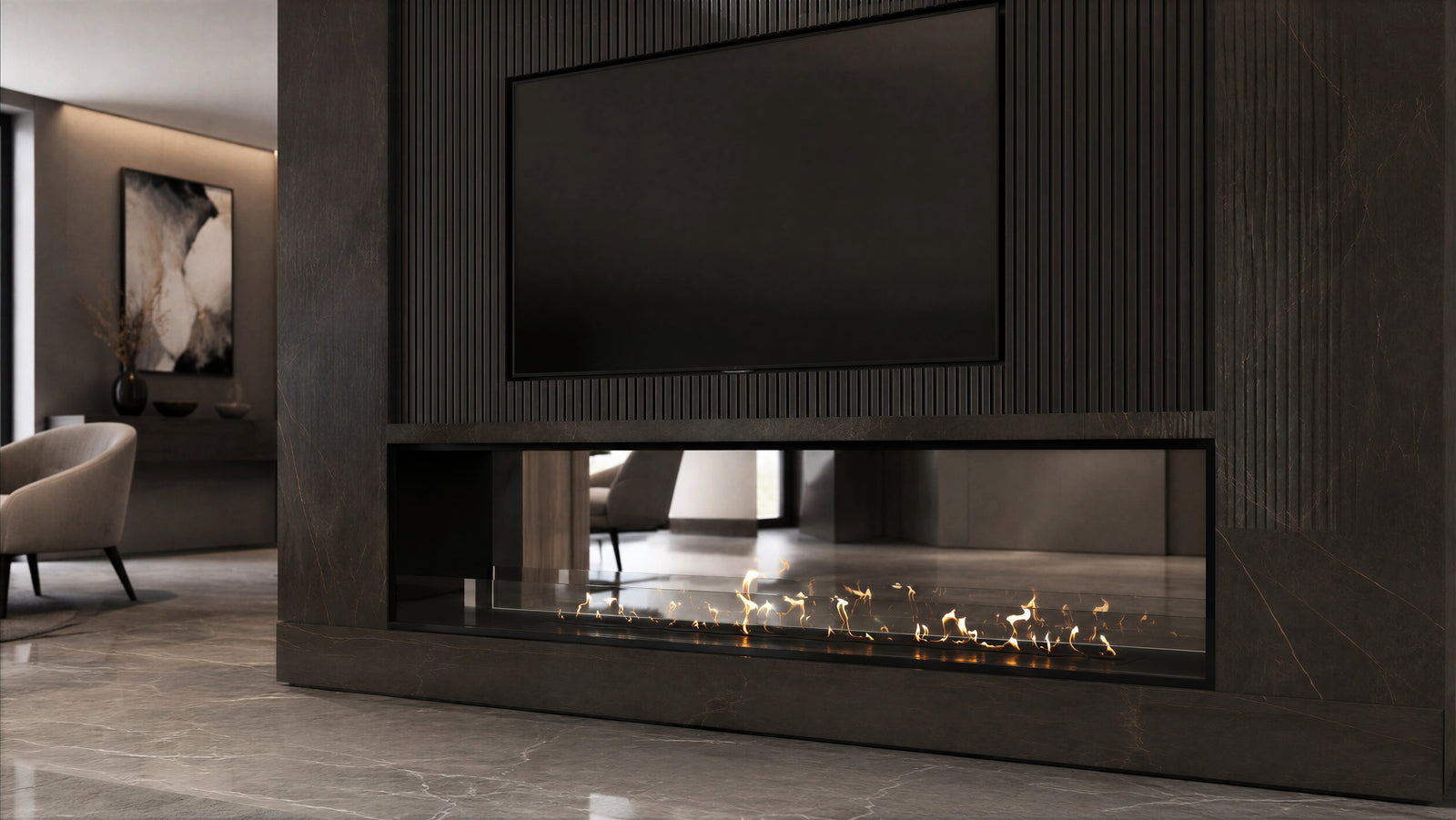Fame See-Through Bio Ethanol Fireplace 190 cm