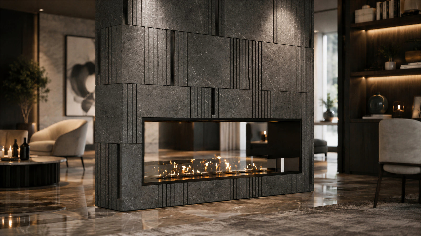 Fame See-Through Bio Ethanol Fireplace 200 cm