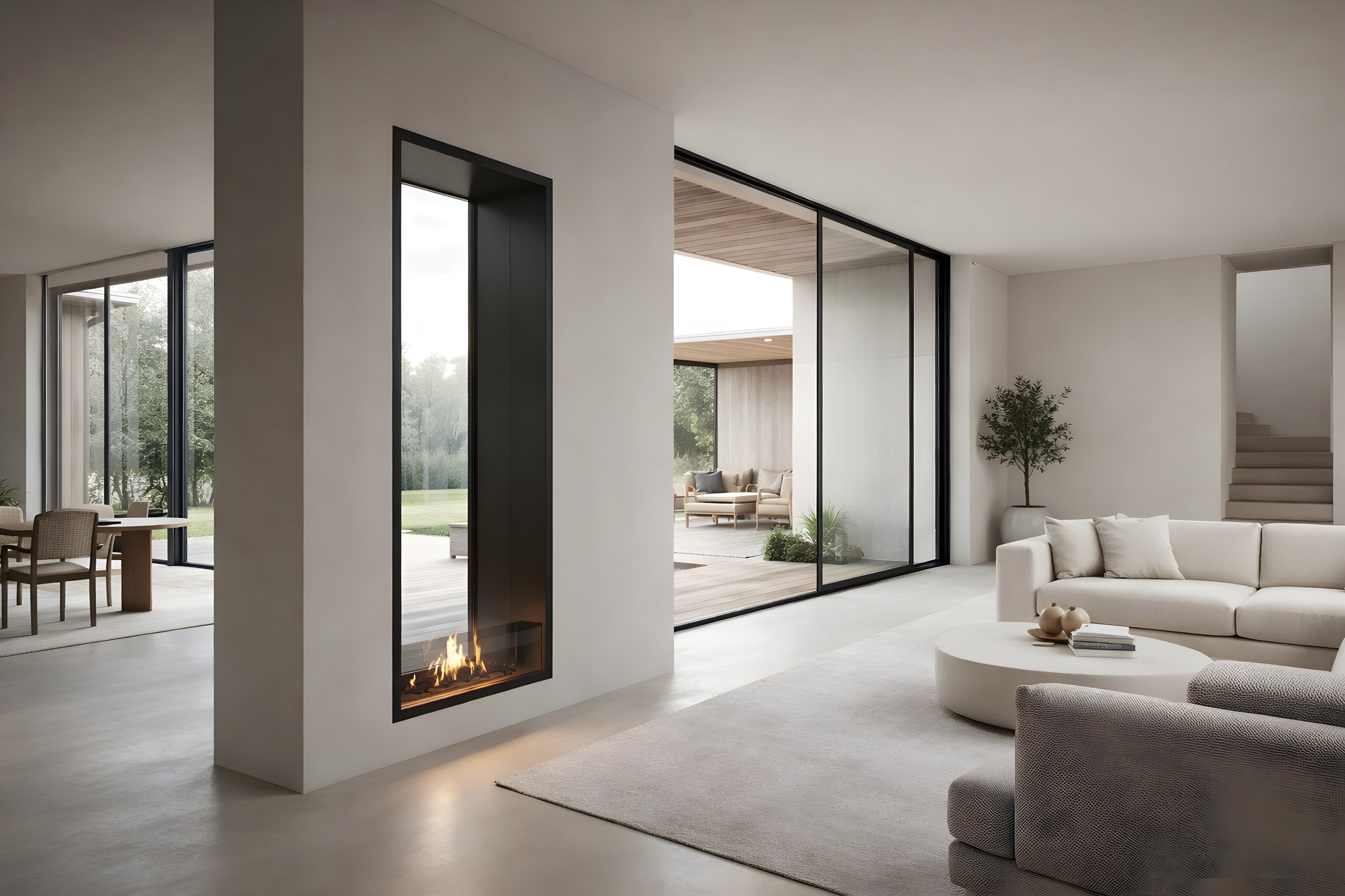 Image of Fame Vertical See-Through Bio Ethanol Fireplace 70 x 180 cm