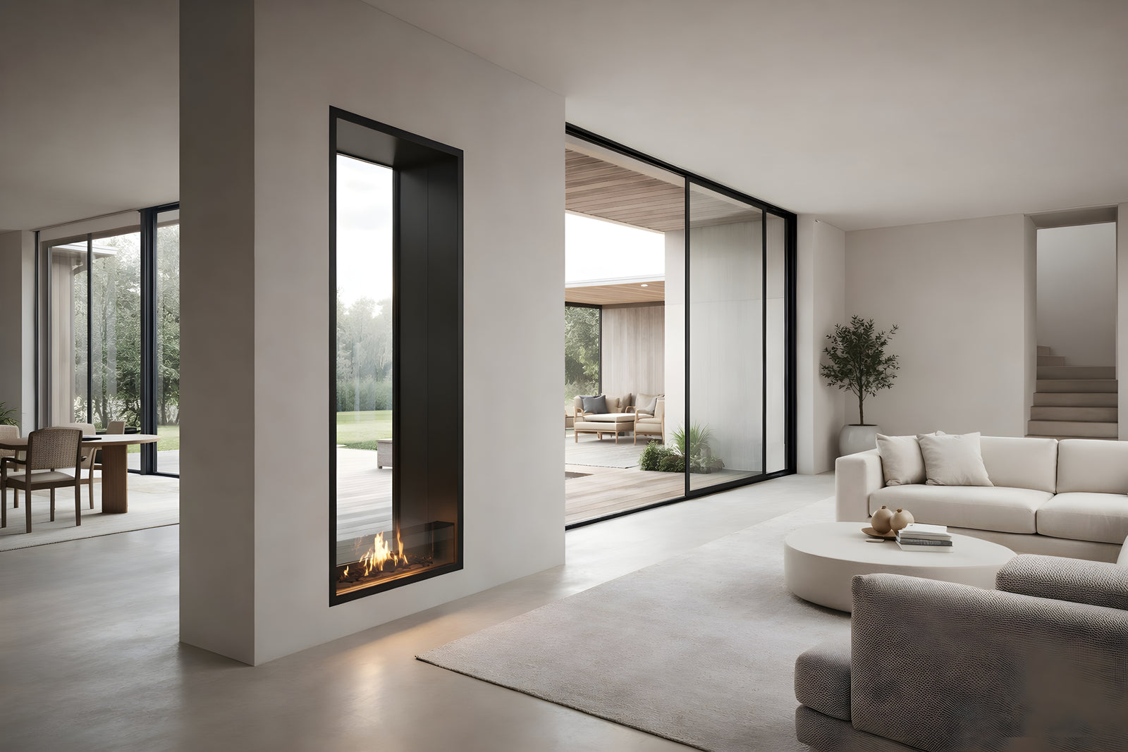 Fame Vertical See-Through Bio Ethanol Fireplace 70 x 120 cm