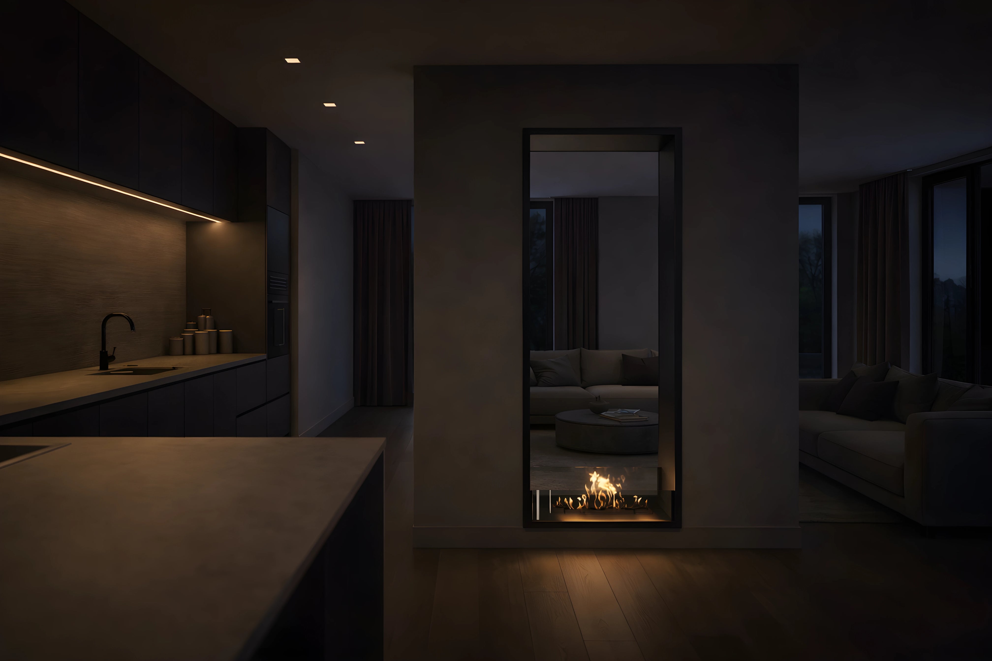 Image of Fame Vertical See-Through Bio Ethanol Fireplace 60 x 100 cm