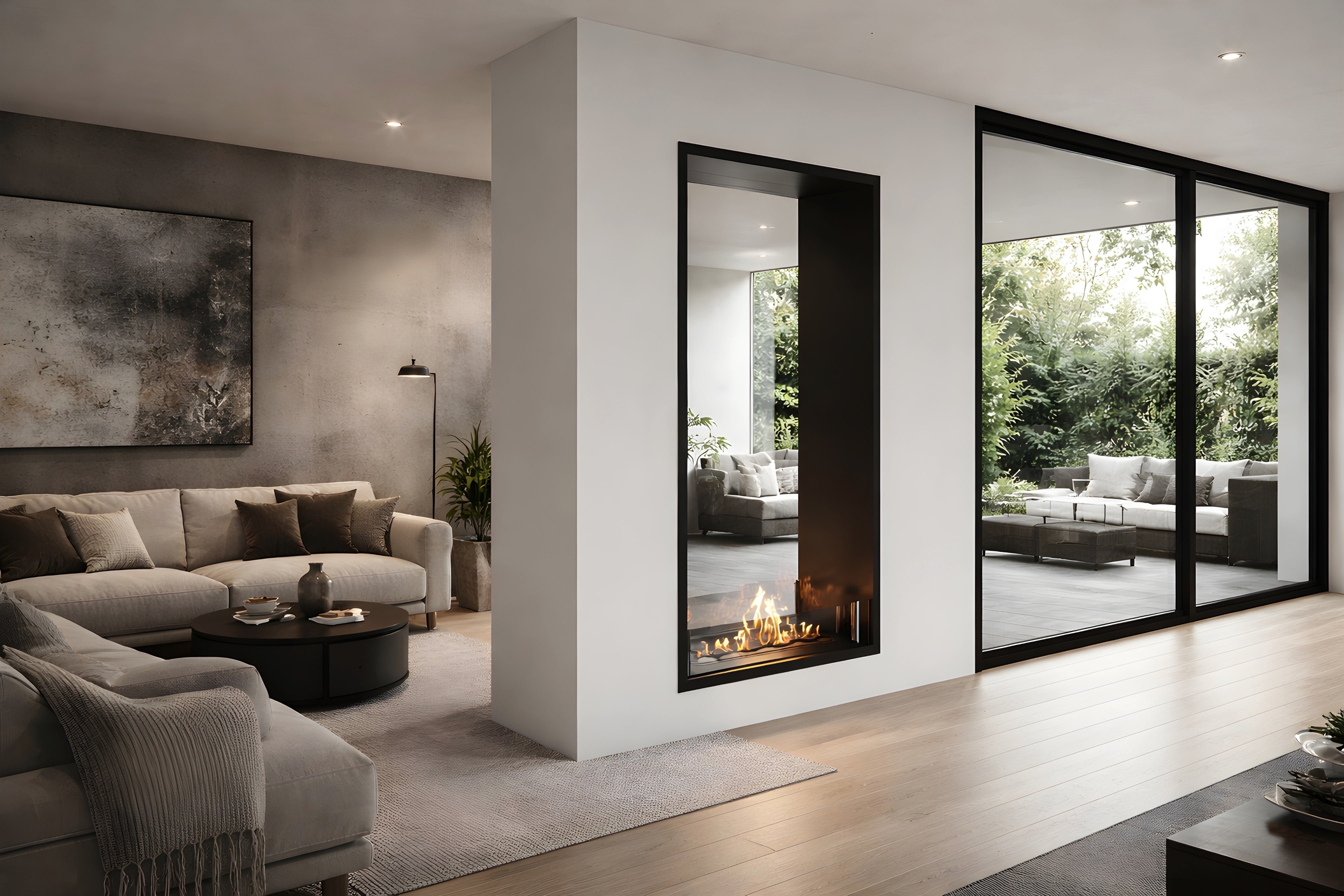 Fame Vertical See-Through Bio Ethanol Fireplace 80 x 120 cm