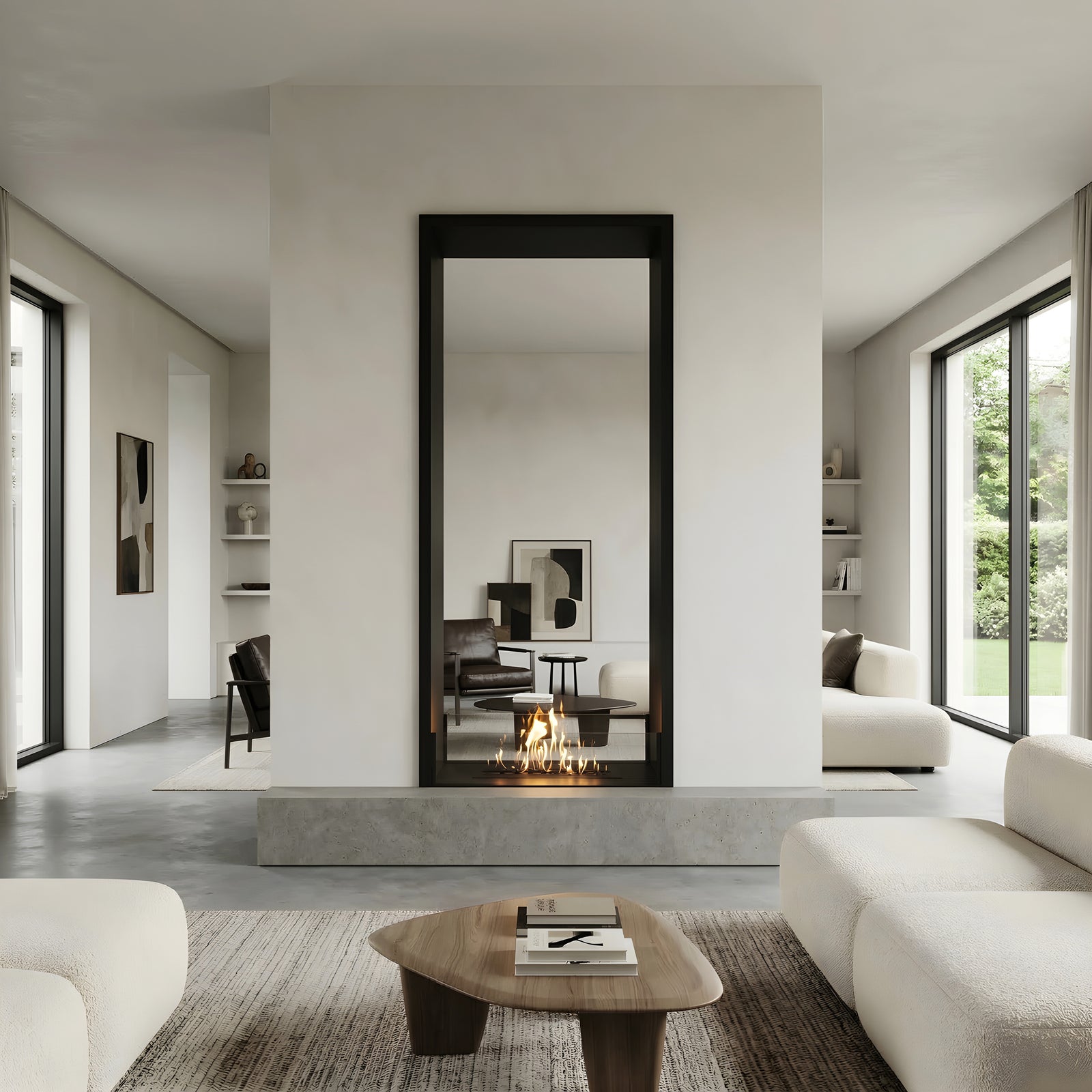 Fame Vertical See-Through Bio Ethanol Fireplace 80 x 140 cm