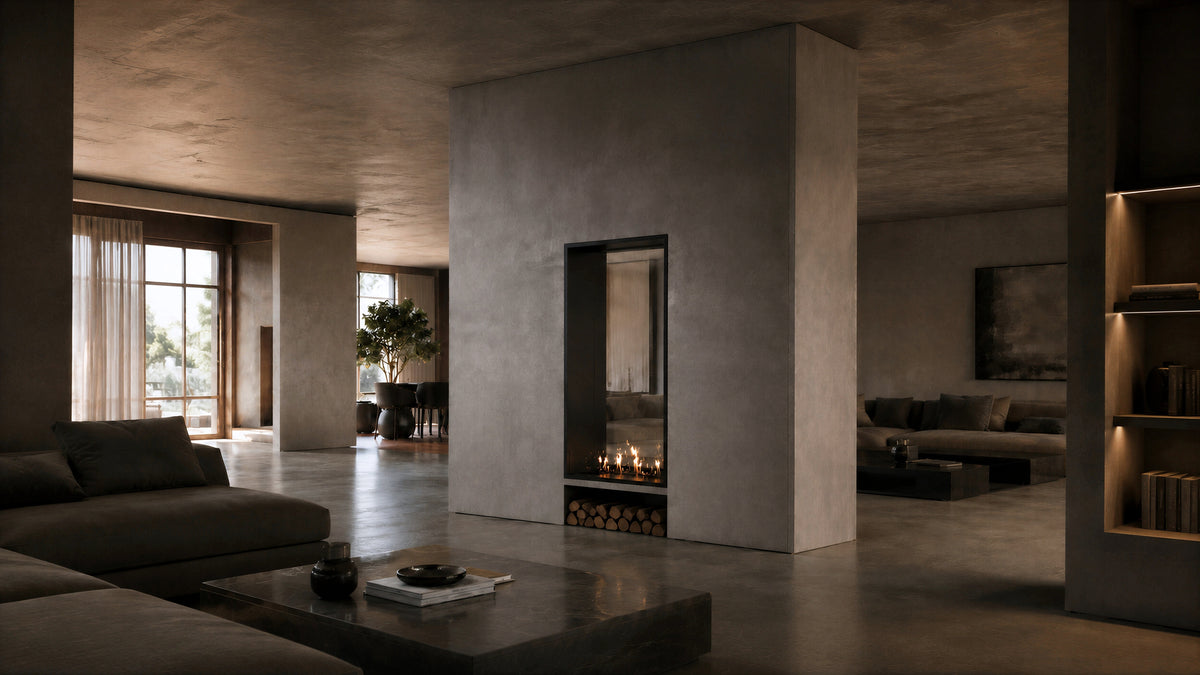 Fame Vertical See-Through Fireplace Single Full Glass 60 x 160 cm