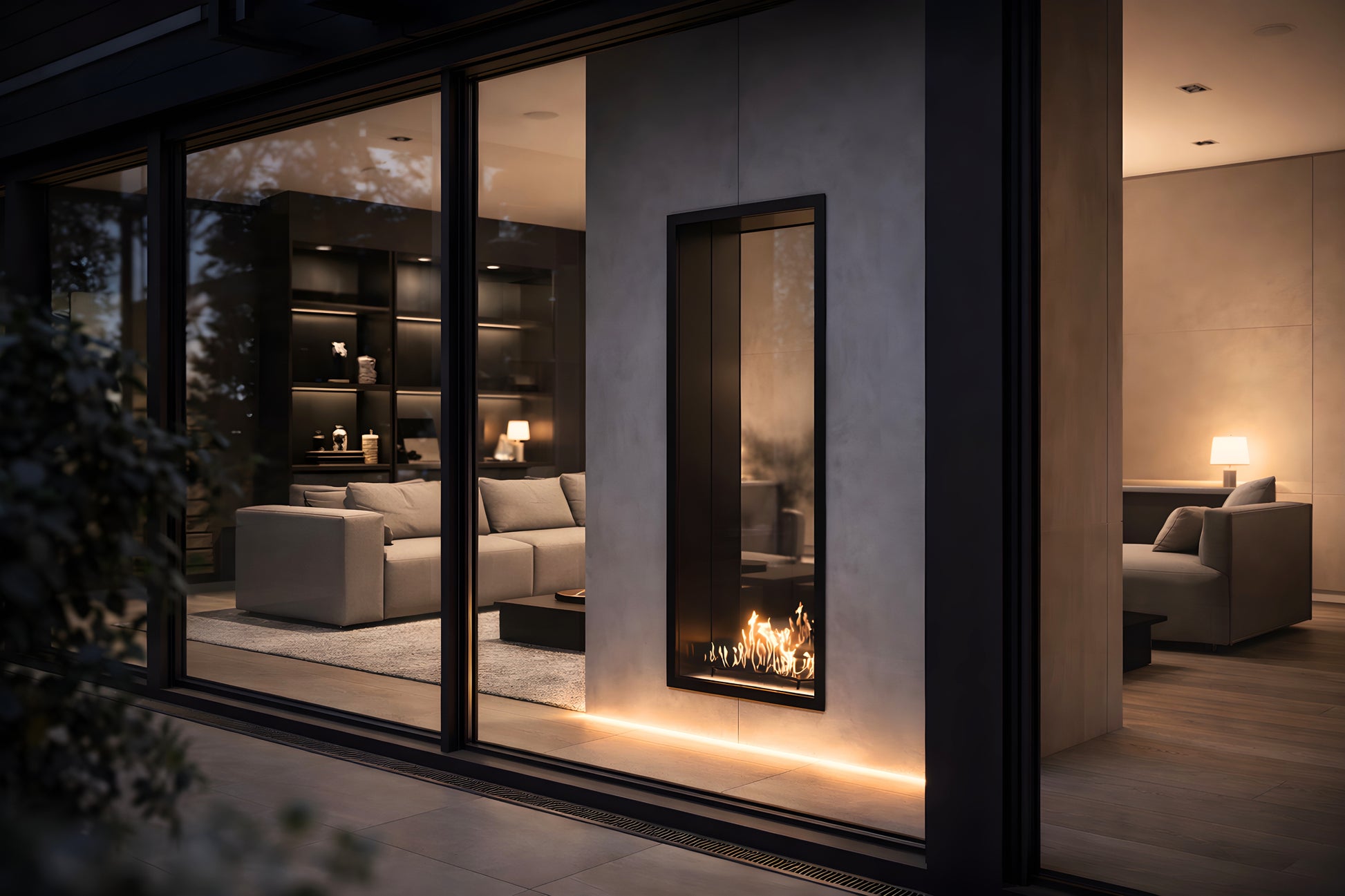 Fame Vertical See-Through Fireplace Single Full Glass 60 x 100 cm
