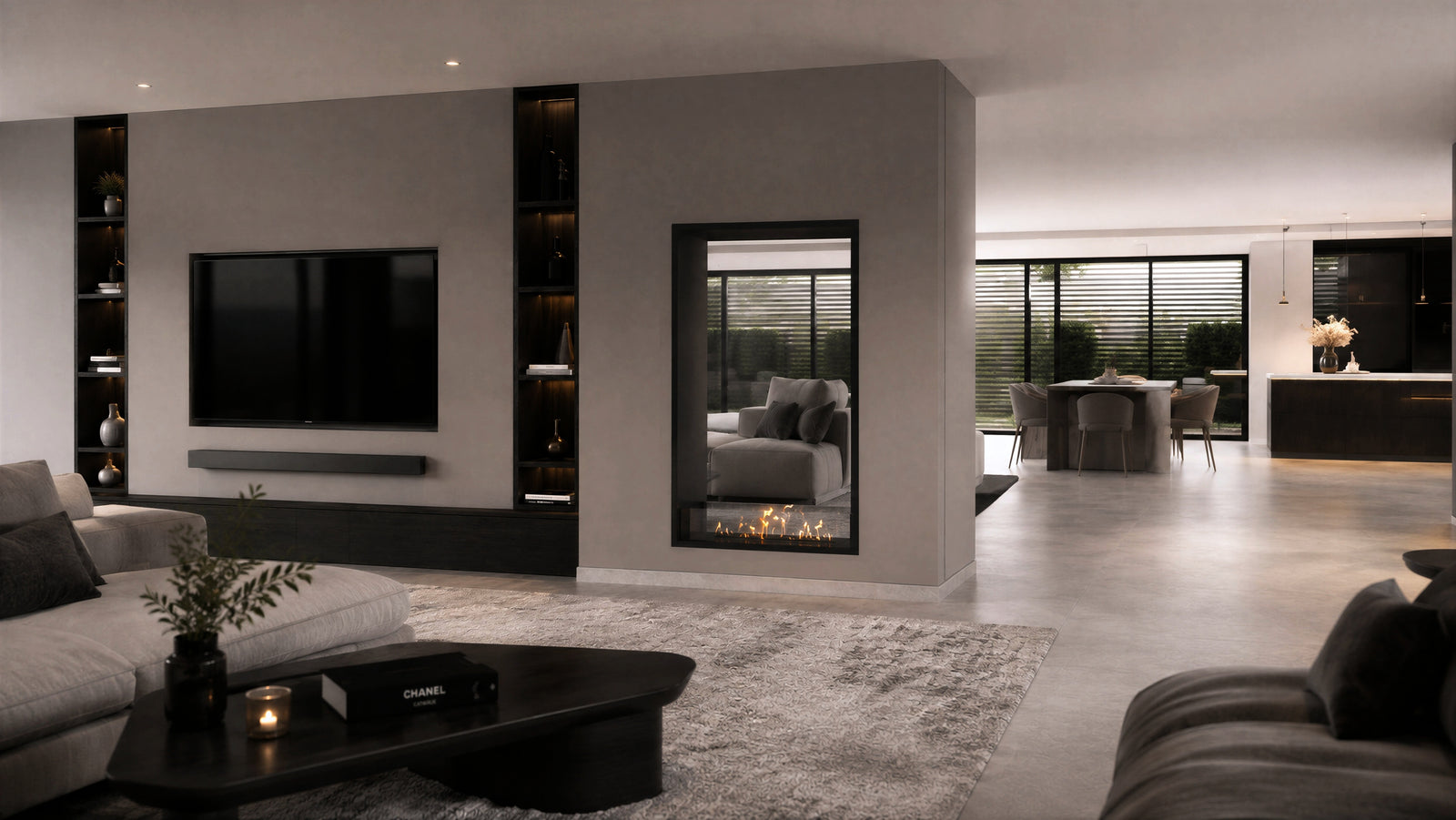 Fame Vertical See-Through Bio Ethanol Fireplace 100 x 100 cm