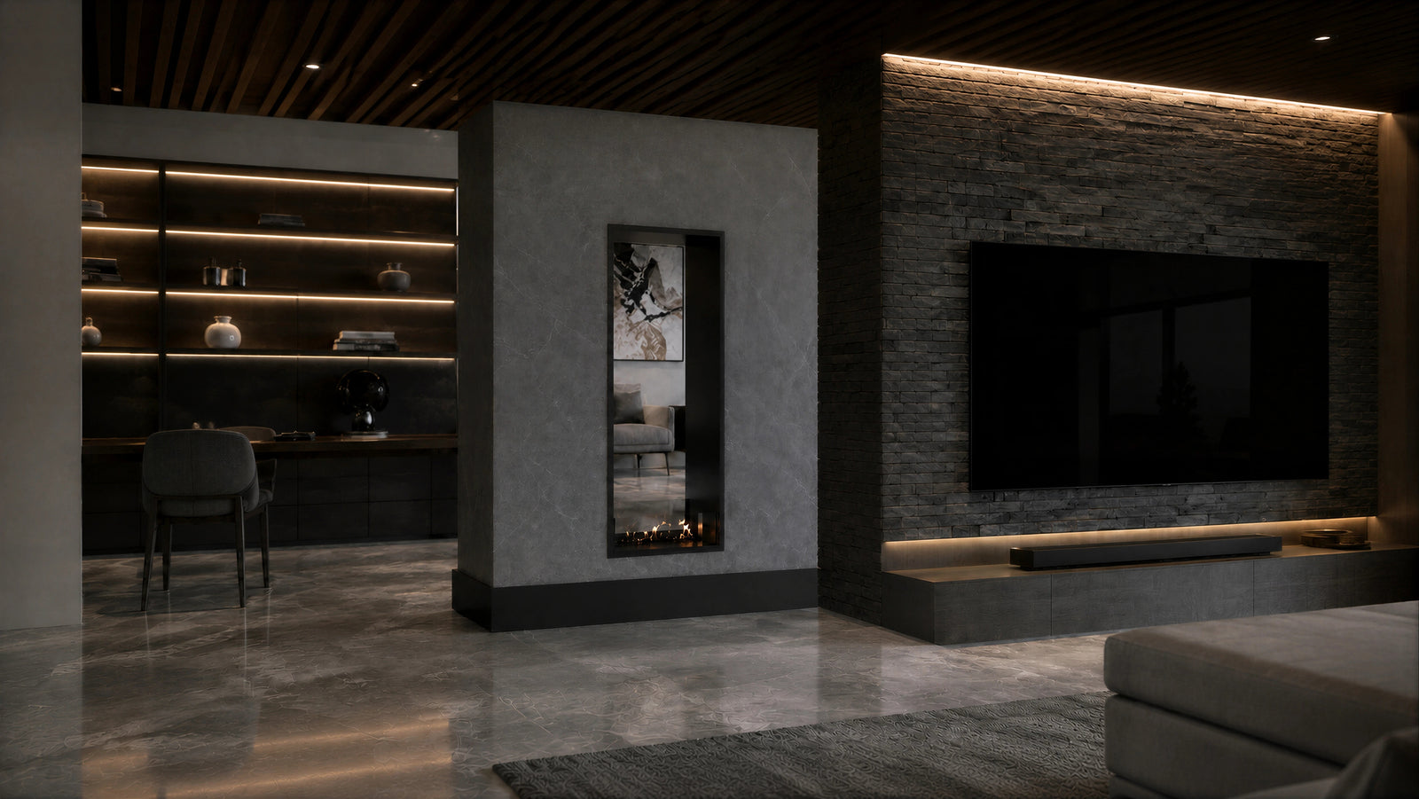 Fame Vertical See-Through Bio Ethanol Fireplace 60 x 100 cm