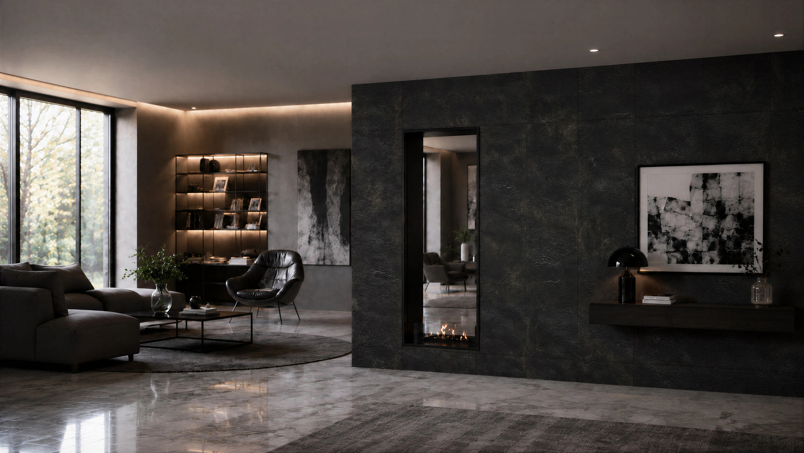 Fame Vertical See-Through Bio Ethanol Fireplace 60 x 140 cm