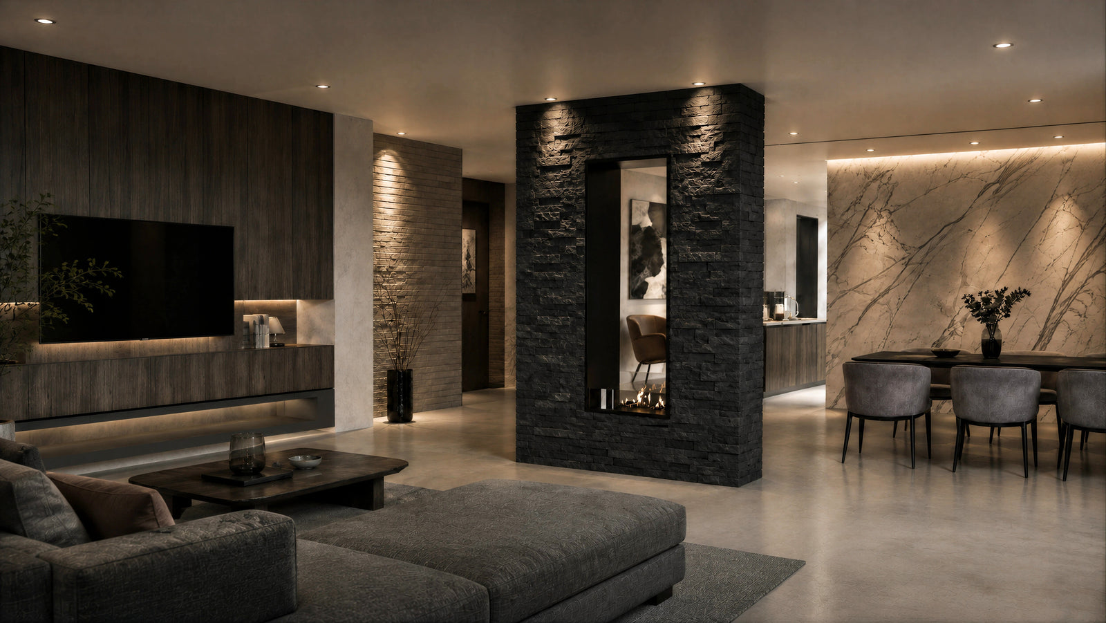 Fame Vertical See-Through Bio Ethanol Fireplace 60 x 180 cm
