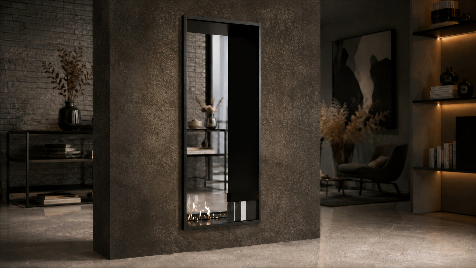 Fame Vertical See-Through Bio Ethanol Fireplace 60 x 200 cm