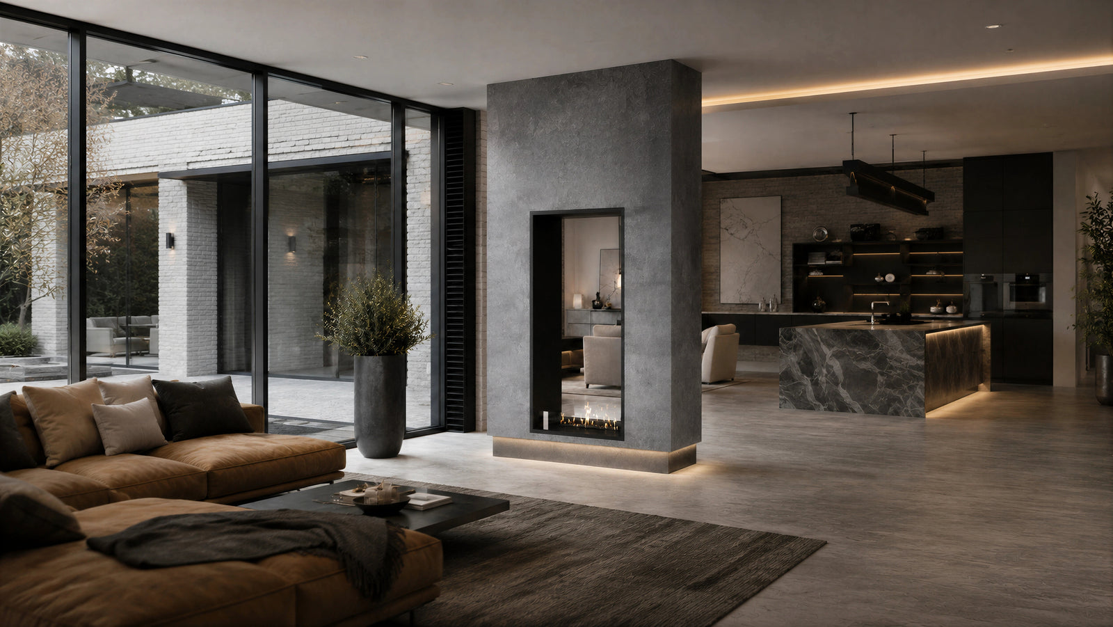 Fame Vertical See-Through Bio Ethanol Fireplace 70 x 160 cm