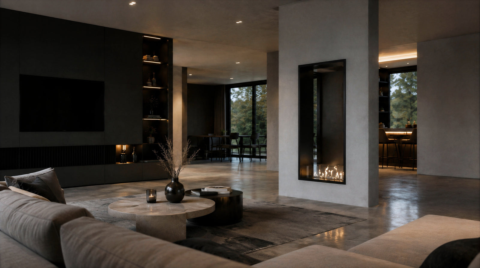 Fame Vertical See-Through Bio Ethanol Fireplace 80 x 100 cm