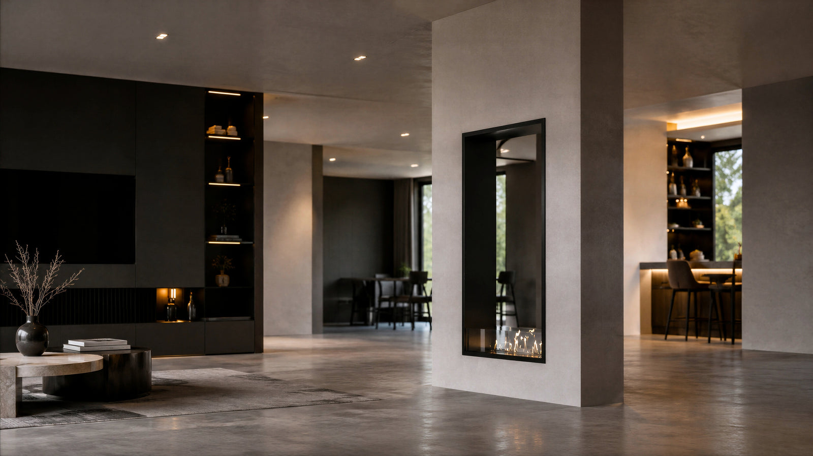 Fame Vertical See-Through Bio Ethanol Fireplace 80 x 100 cm