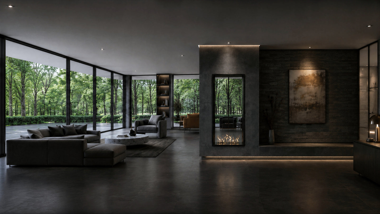 Fame Vertical See-Through Bio Ethanol Fireplace 80 x 120 cm