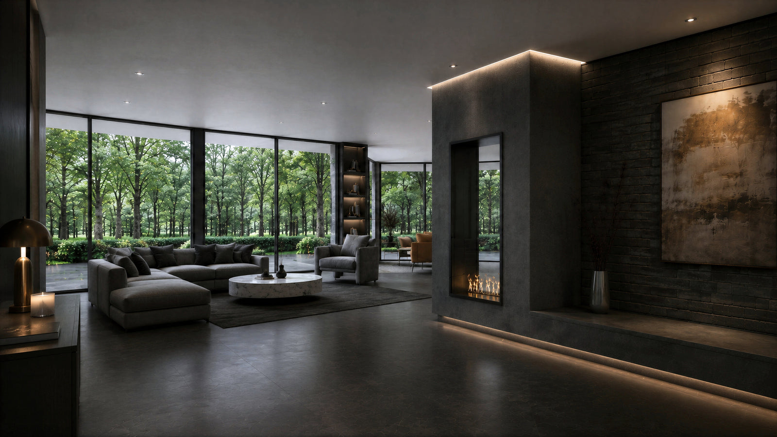 Fame Vertical See-Through Bio Ethanol Fireplace 80 x 120 cm