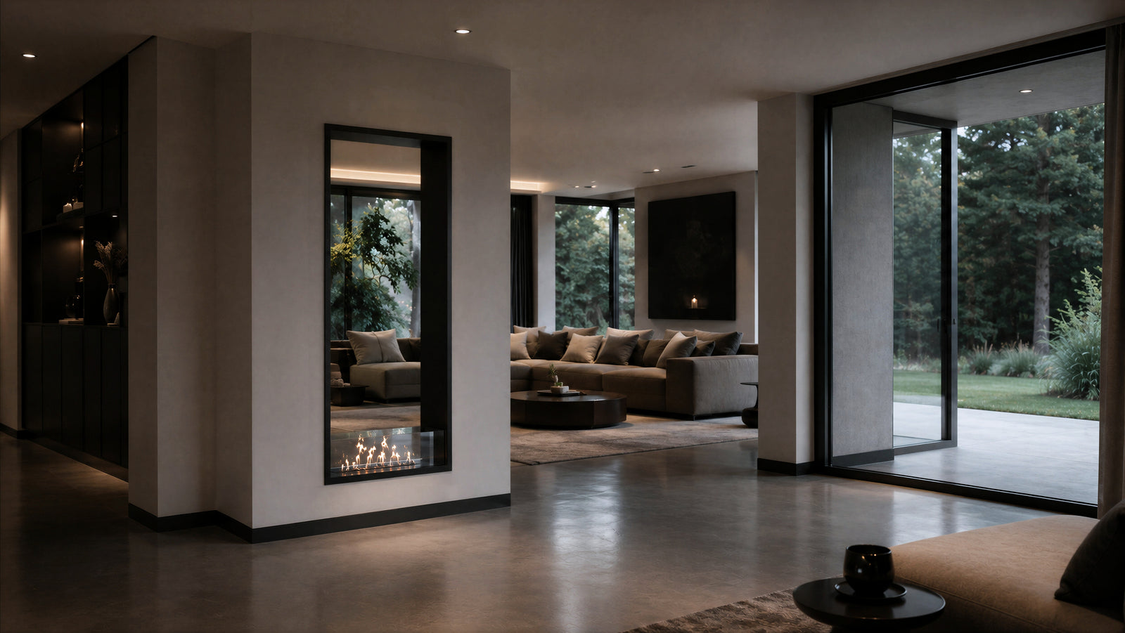 Fame Vertical See-Through Bio Ethanol Fireplace 80 x 140 cm