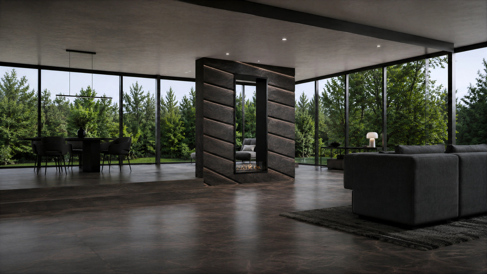 Fame Vertical See-Through Bio Ethanol Fireplace 80 x 180 cm
