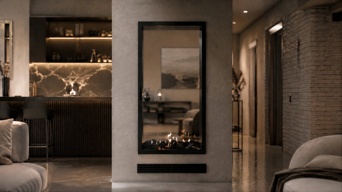 Fame Vertical See-Through Fireplace Full Glass 100 x 100 cm