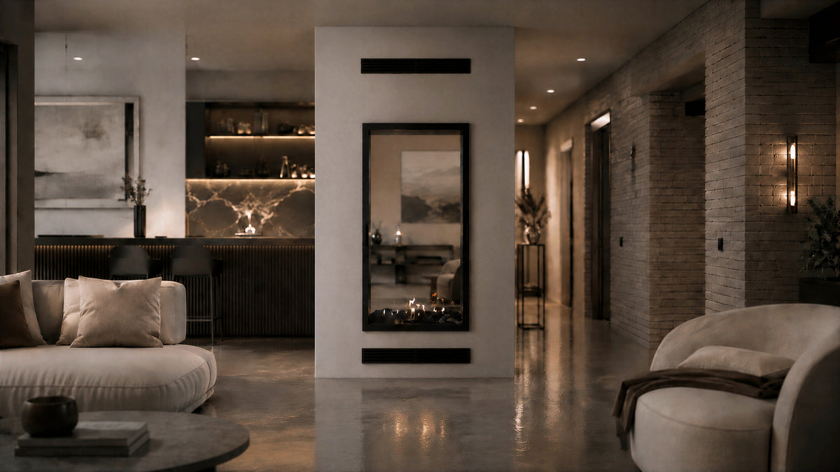 Fame Vertical See-Through Fireplace Full Glass 100 x 100 cm