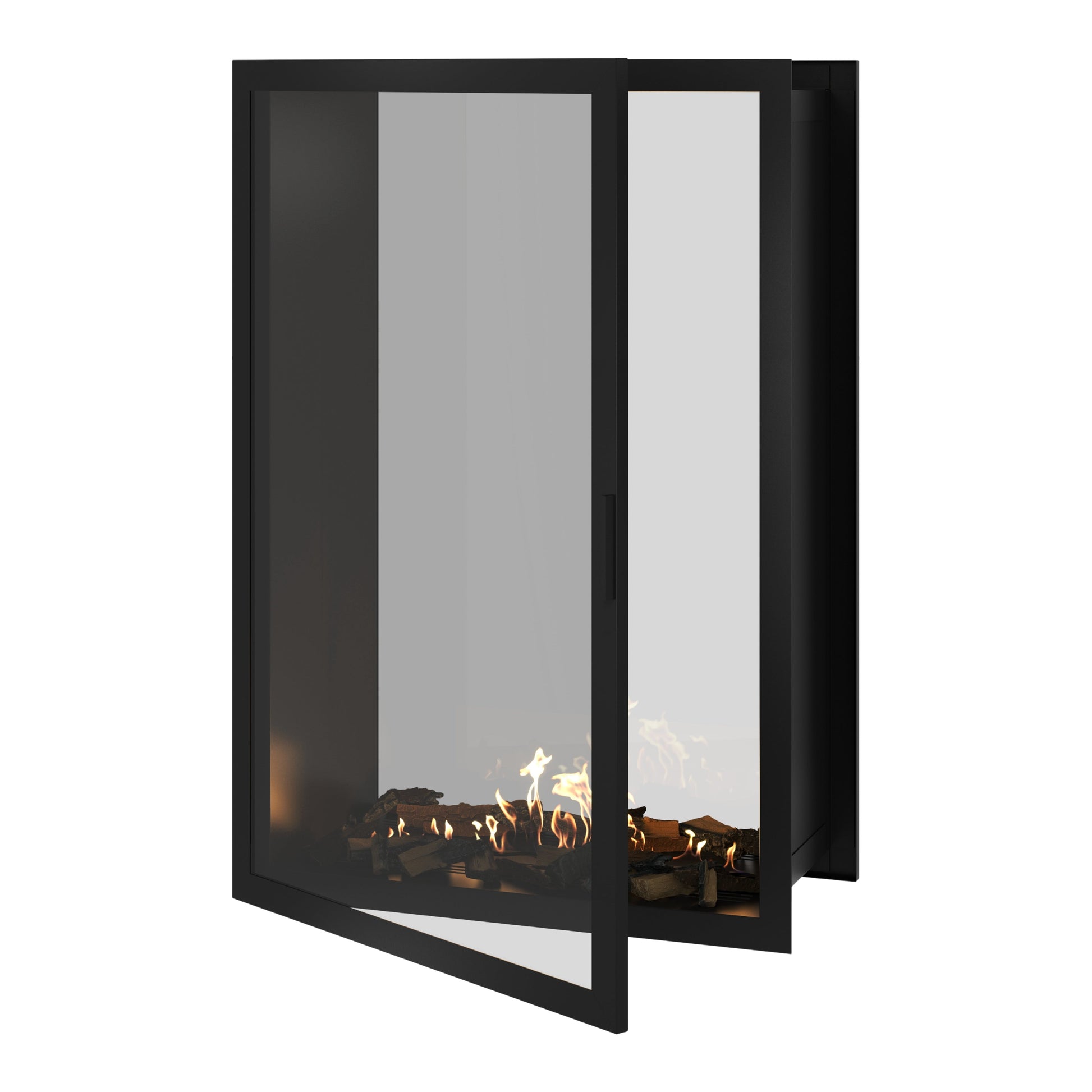 Fame Vertical See-Through Fireplace Full Glass 100 x 140 cm
