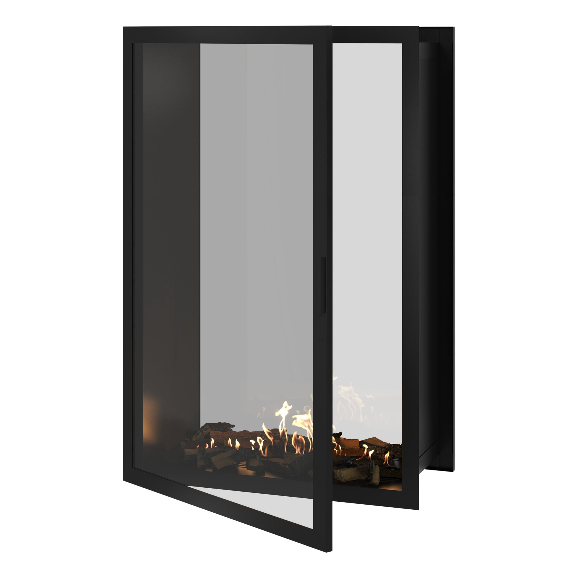Fame Vertical See-Through Fireplace Full Glass 100 x 160 cm