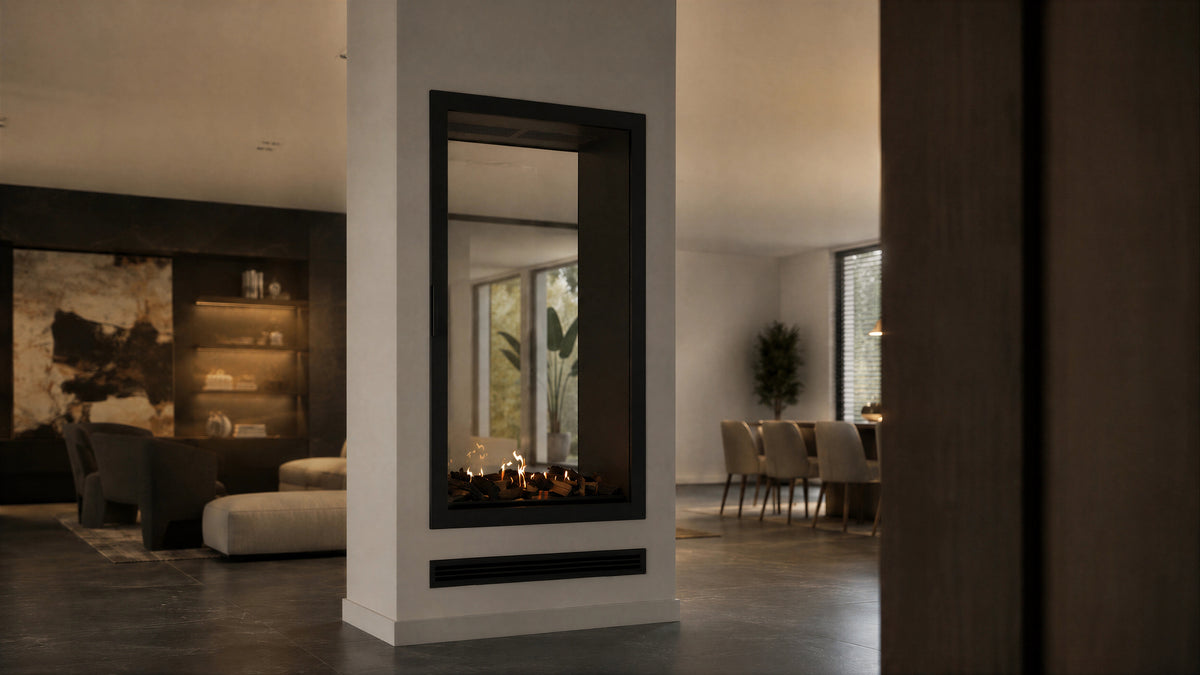 Fame Vertical See-Through Fireplace Full Glass 100 x 160 cm