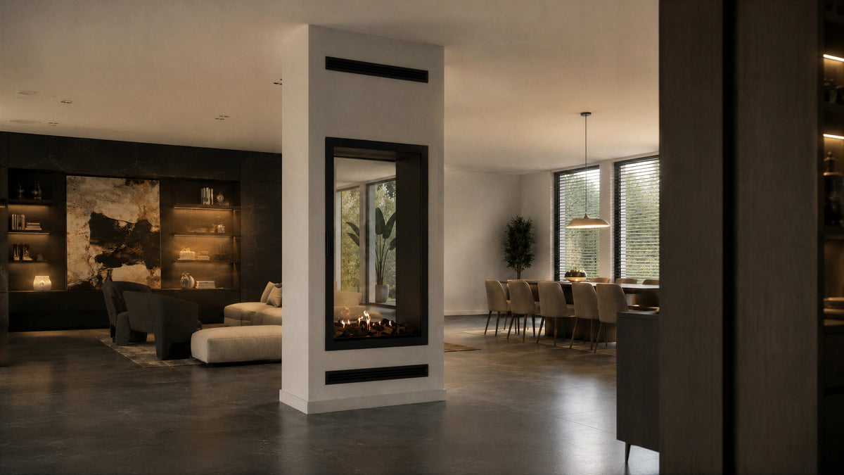 Fame Vertical See-Through Fireplace Full Glass 100 x 160 cm