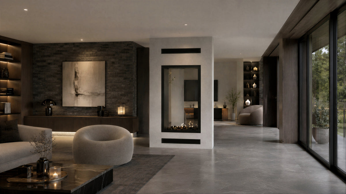 Fame Vertical See-Through Fireplace Full Glass 100 x 200 cm