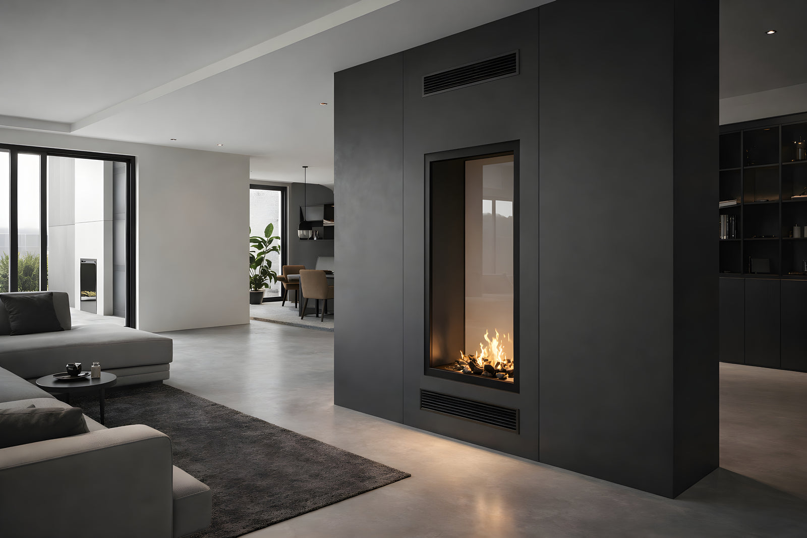 Fame Vertical See-Through Fireplace Full Glass 80 x 100 cm