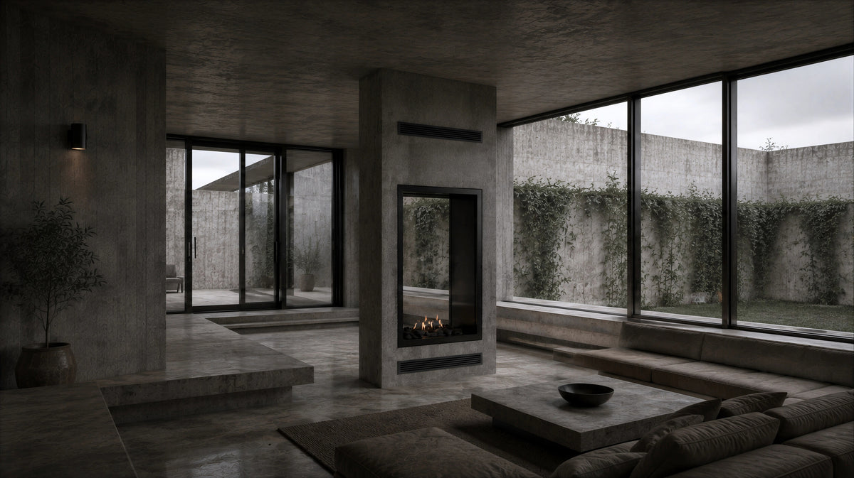 Fame Vertical See-Through Fireplace Full Glass 60 x 180 cm
