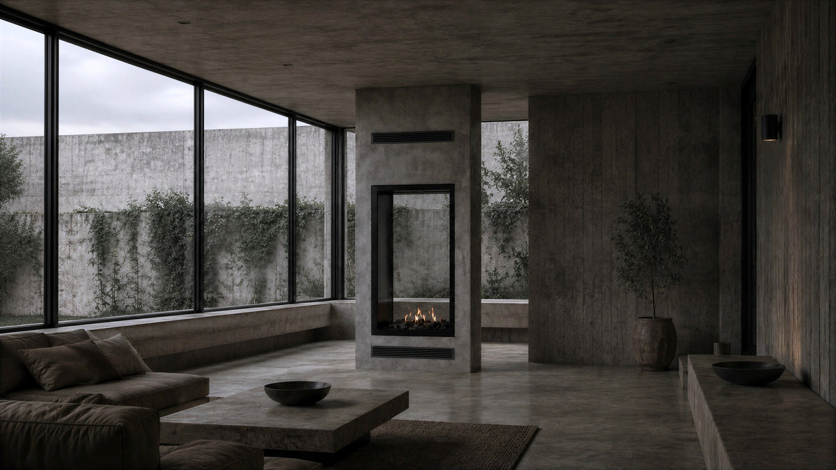 Fame Vertical See-Through Fireplace Full Glass 60 x 180 cm