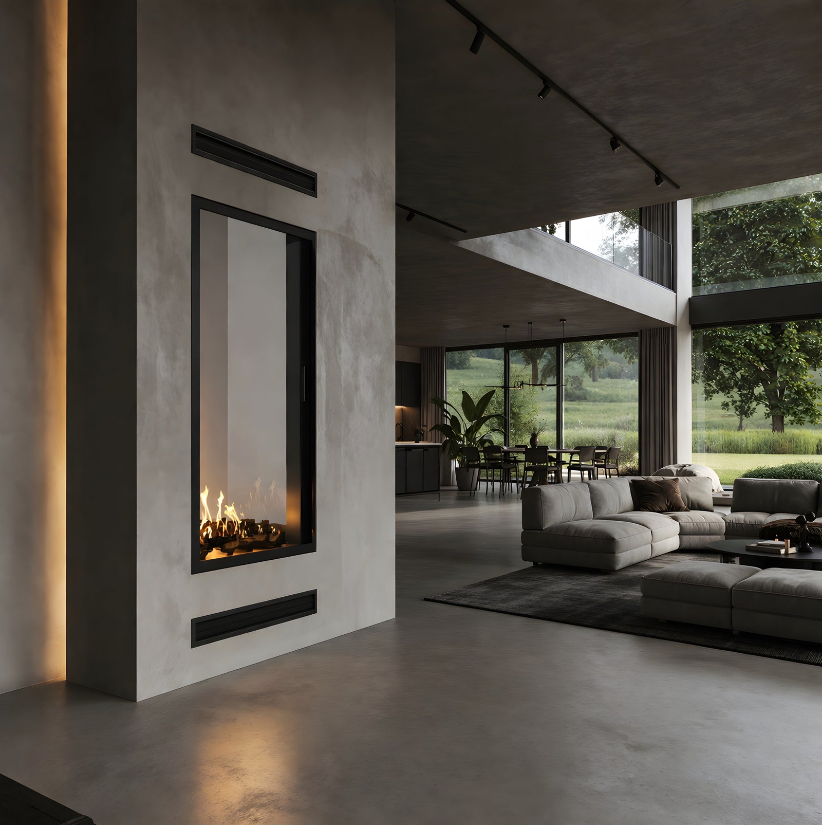 Fame Vertical See-Through Fireplace Full Glass 80 x 100 cm