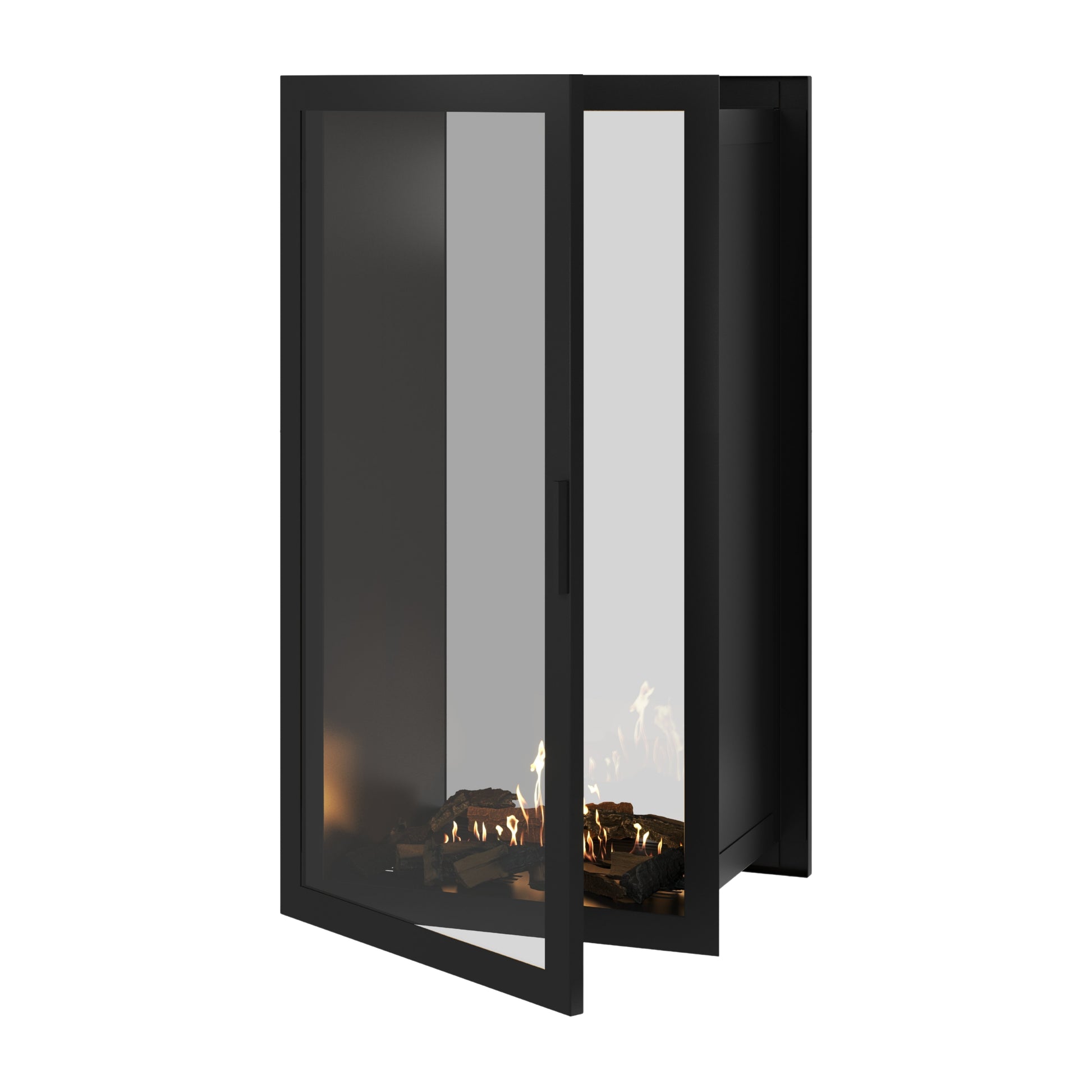 Fame Vertical See-Through Fireplace Full Glass 70 x 140 cm