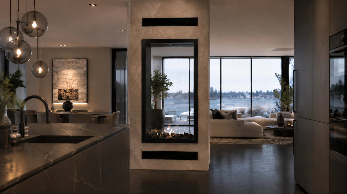Fame Vertical See-Through Fireplace Full Glass 70 x 200 cm