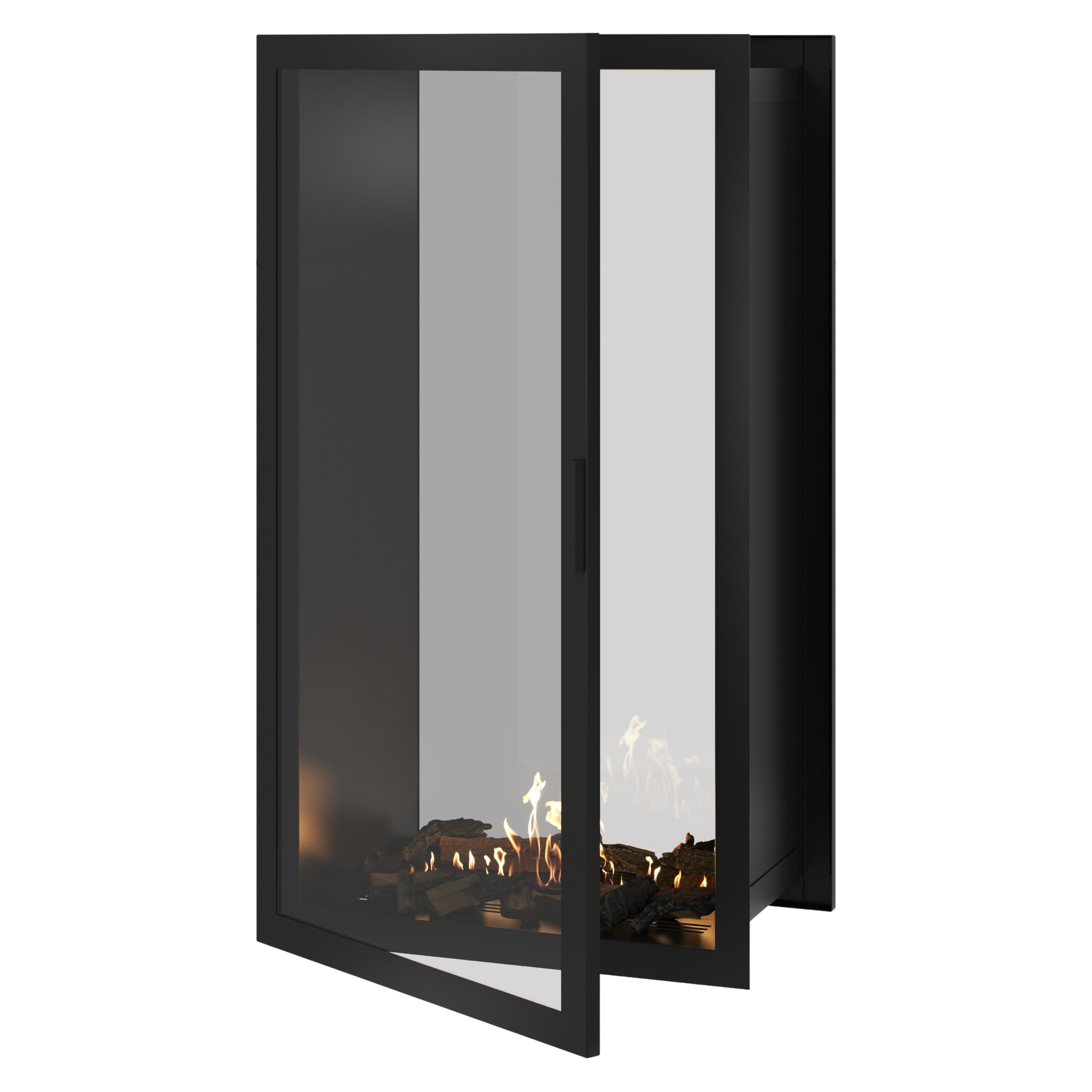 Fame Vertical See-Through Fireplace Full Glass 80 x 180 cm