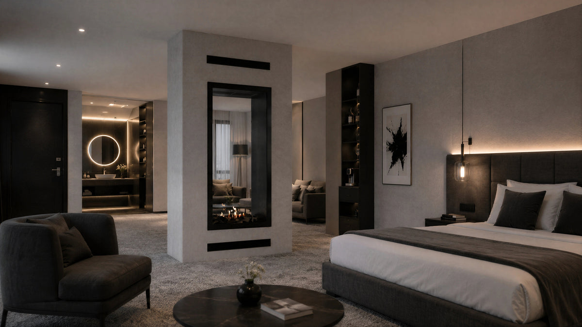 Fame Vertical See-Through Fireplace Full Glass 80 x 180 cm